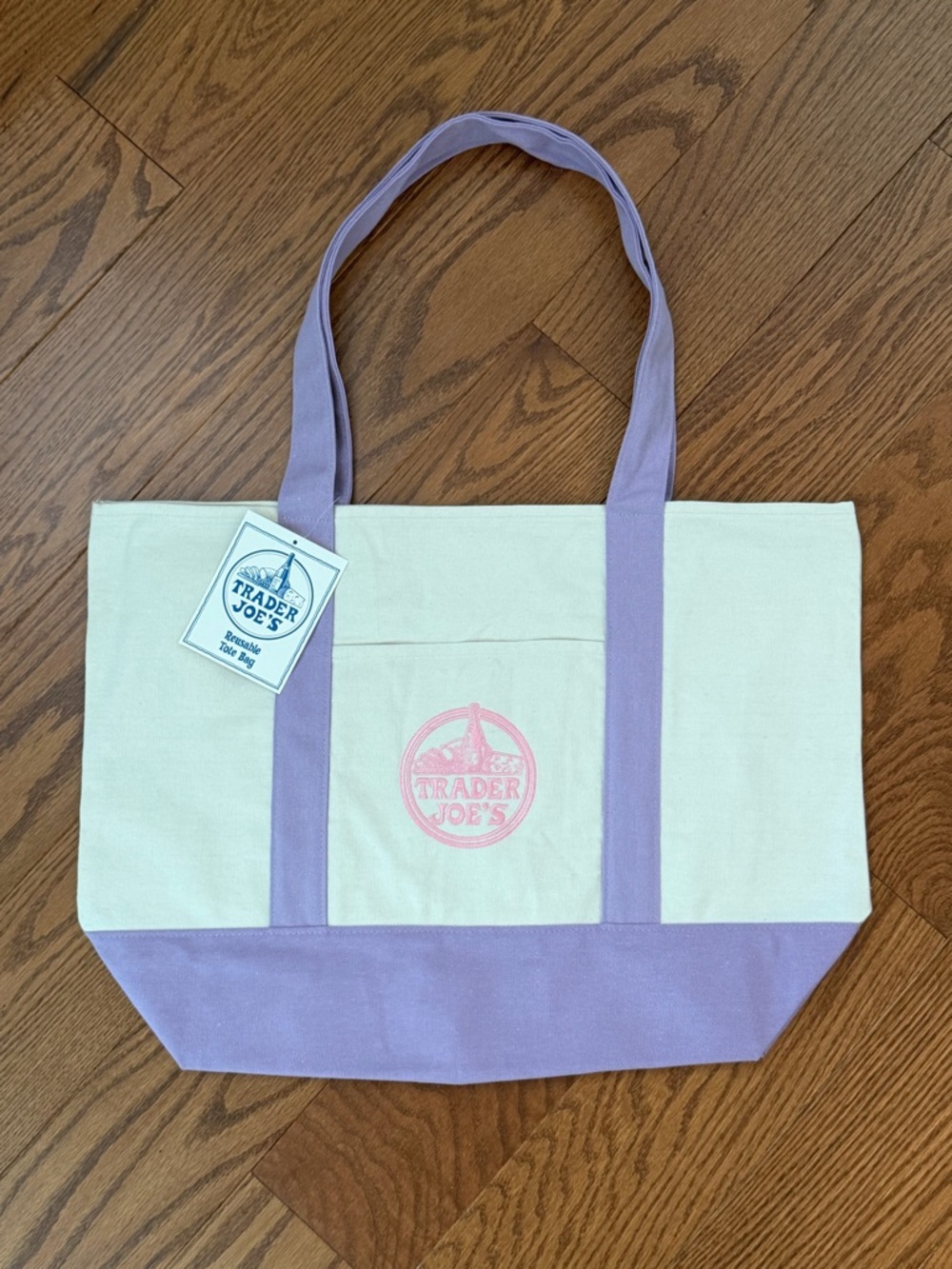Spring 2026 Trader Joe’s Lavender Canvas Tote Bag